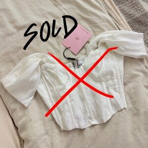 NWT Hello Molly White Corset/Bustier Crop Top - XS